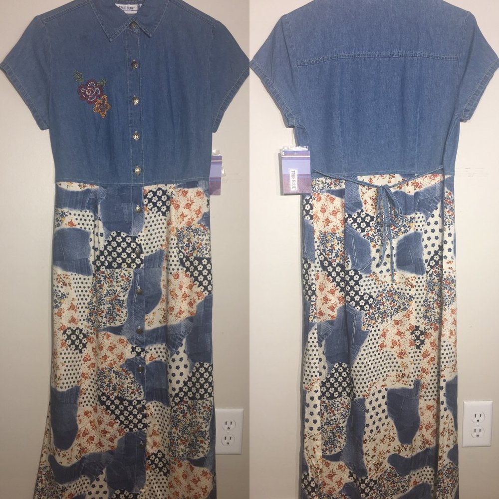 SALE 3/$15 NWT True Blue Boho Maxi Button Down Dress Sz Small